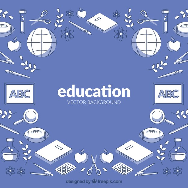 Fondo de educación en estilo plano