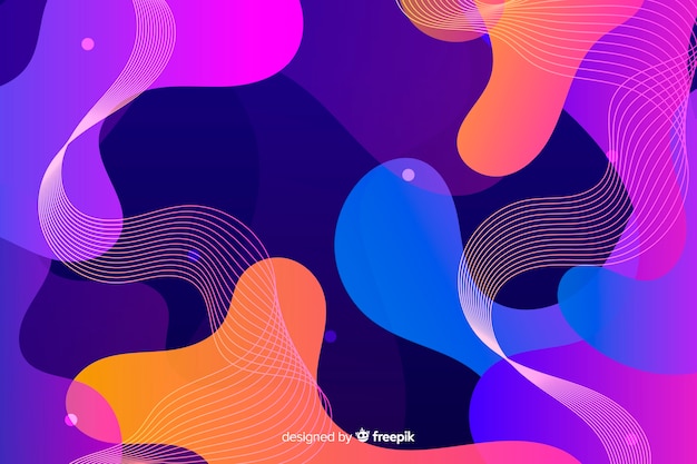 Vector gratuito fondo de efecto de formas líquidas gradiente