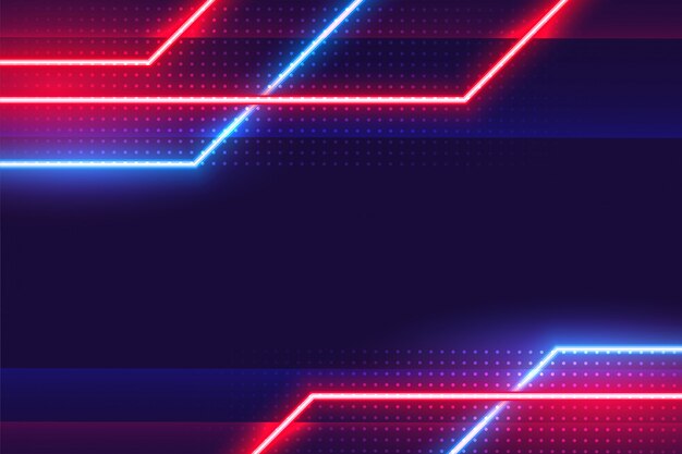 Fondo de efecto de líneas de neón brillante geométrico abstracto