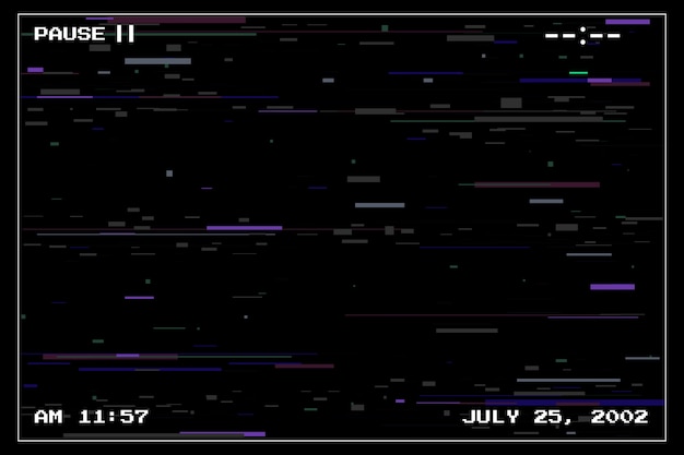 Fondo de efecto vhs de diseño plano