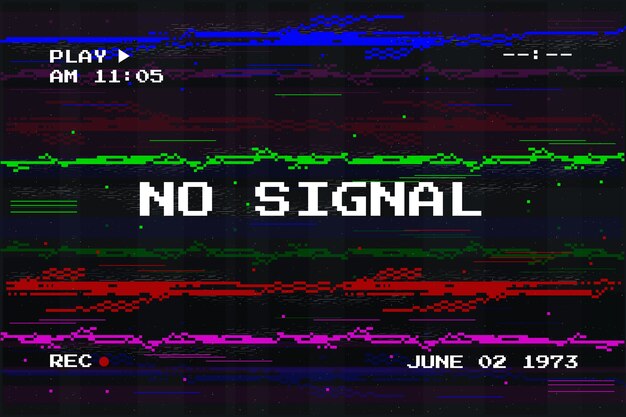 Fondo de efecto vhs de diseño plano