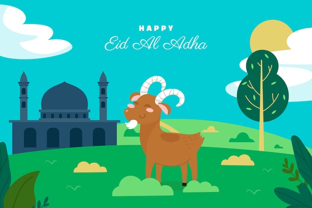 Vector gratuito fondo de eid al-adha dibujado a mano