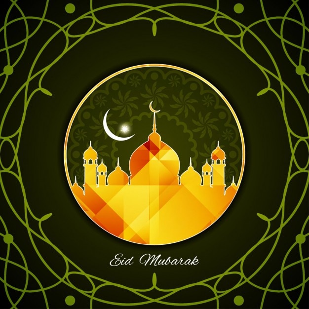 Fondo de eid mubarak verde