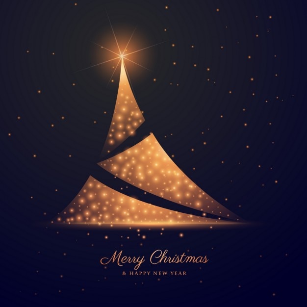 Fondo elegante de árbol de navidad abstracto dorado