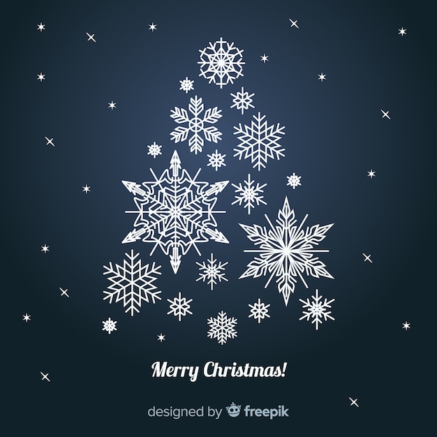 Vector gratuito fondo elegante con árbol de navidad hecho de elementos decorativos