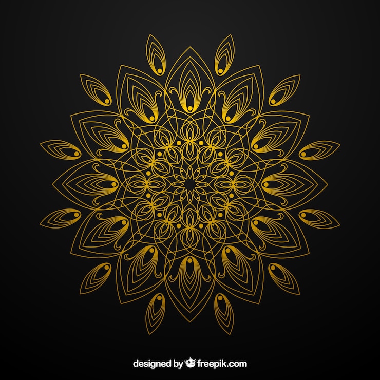 Vector gratuito fondo elegante dorada de mandala