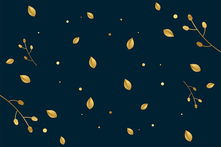 Vector gratuito fondo elegante de hojas doradas dibujadas a mano