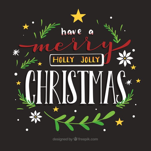 Fondo elegante de lettering de navida 