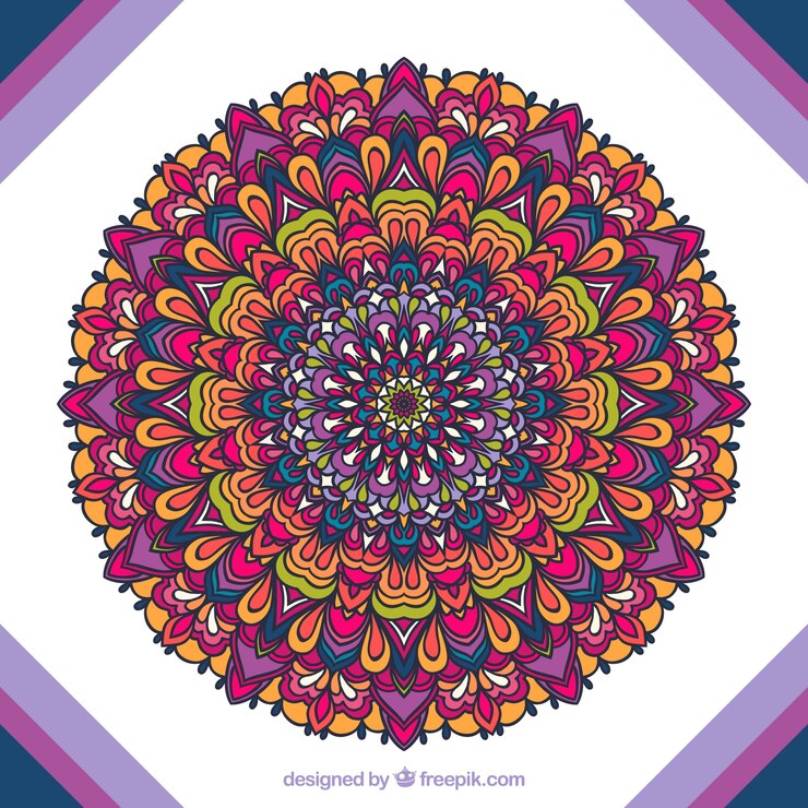 Vector gratuito fondo elegante mandala colorido