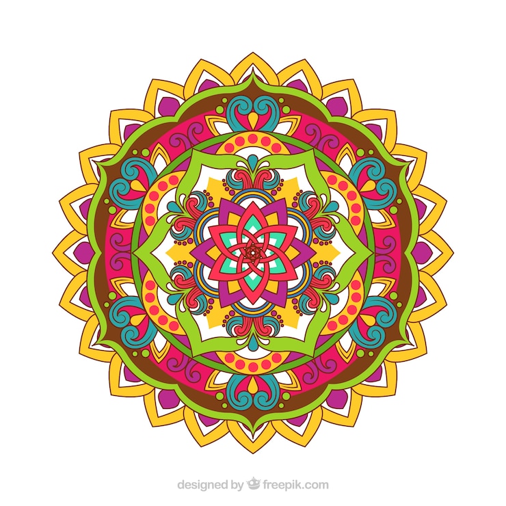 Vector gratuito fondo elegante mandala colorido