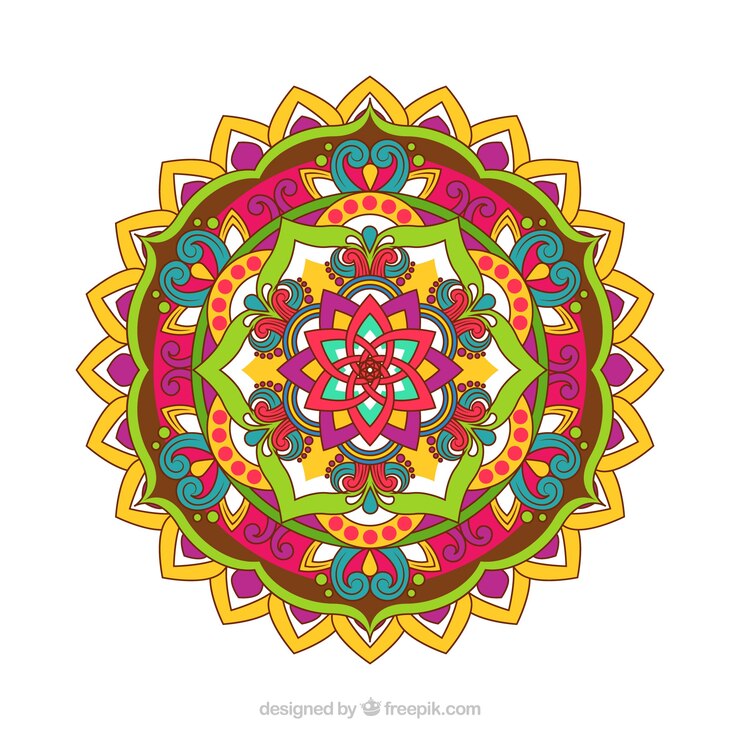Vector gratuito fondo elegante mandala colorido