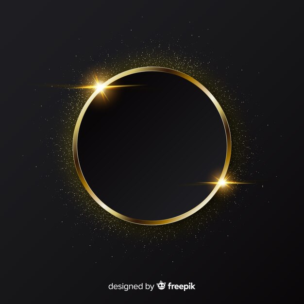 Fondo elegante marco dorado brillante