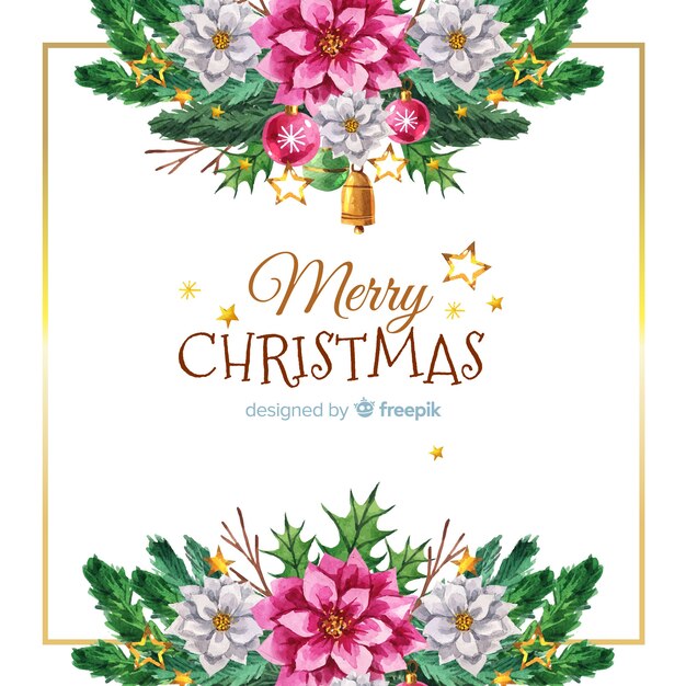 Fondo elegante de navidad en acuarela