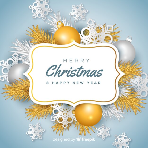 Fondo elegante de navidad con diseño realista