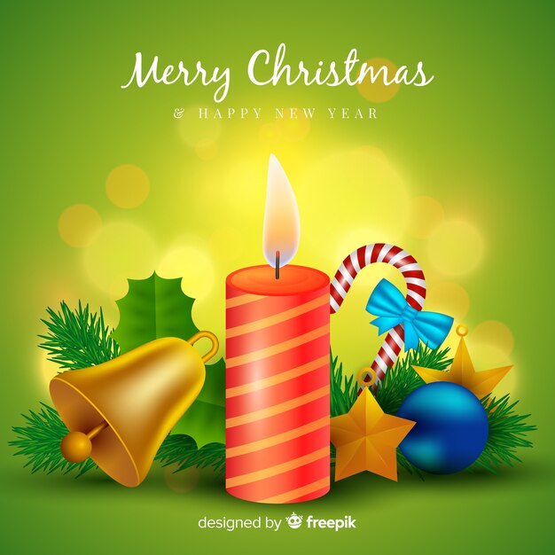 Fondo elegante de navidad con diseño realista