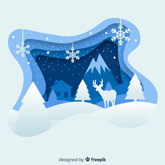 Fondo elegante de navidad con estilo de papel