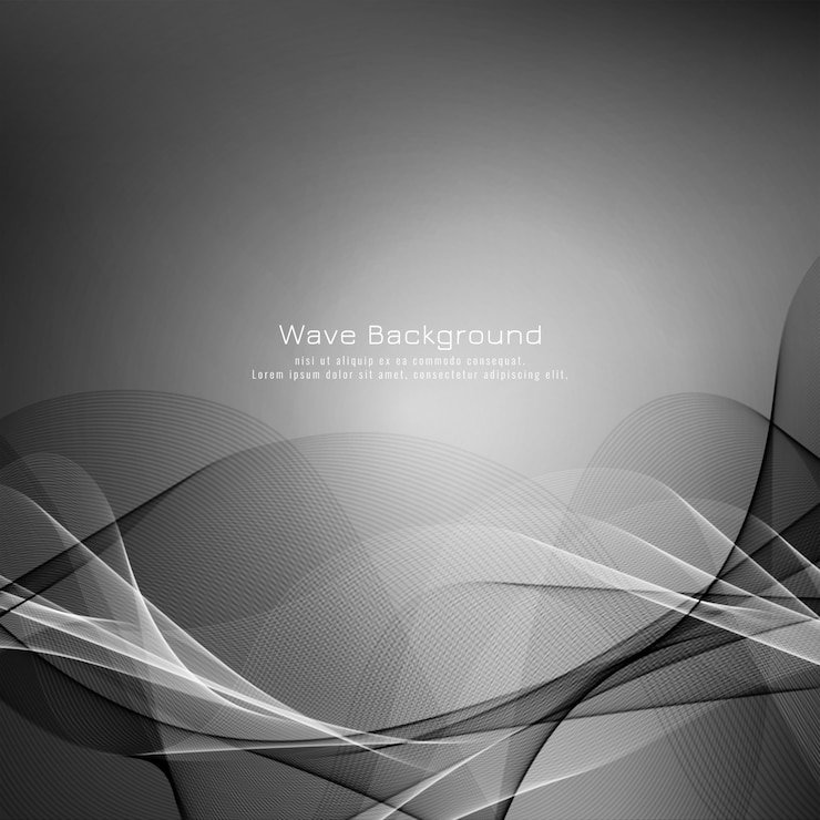 Vector gratuito el fondo elegante de la onda gris abstracta