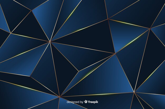 Fondo elegante poligonal en color azul oscuro