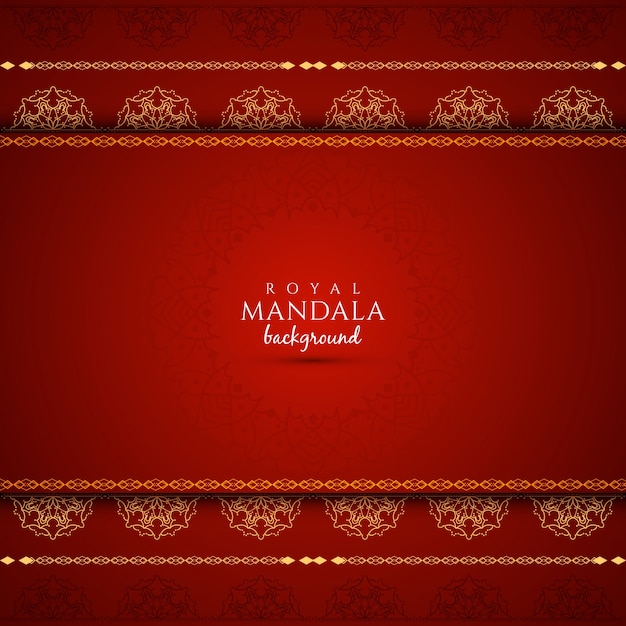 Fondo elegante rojo con diseño de mandala