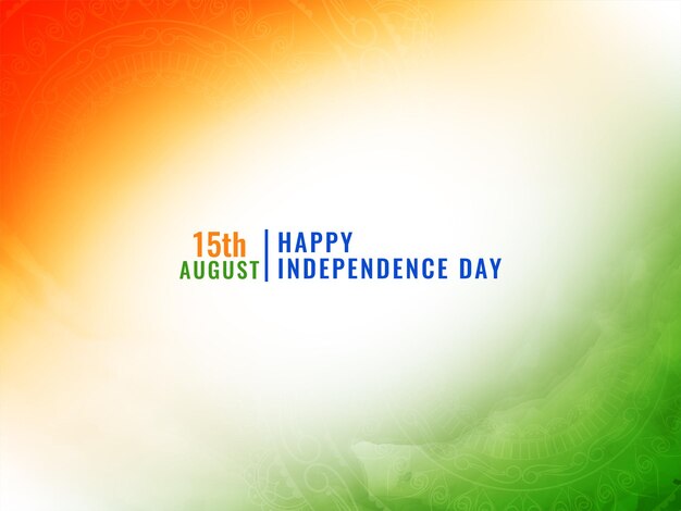 Fondo elegante de la textura de la acuarela del día de la independencia del tema de la bandera india moderna