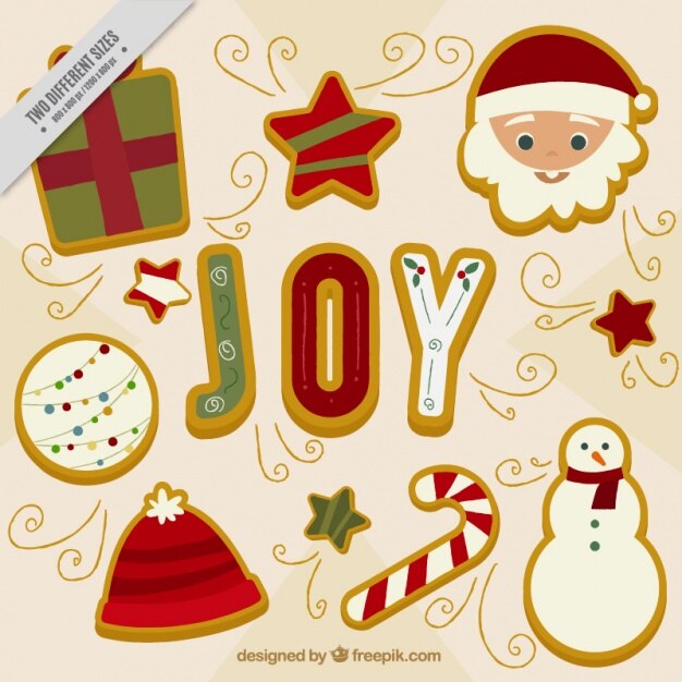 Vector gratuito fondo de elementos bonitos de navidad 