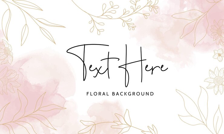 Fondo de elementos decorativos florales monoline dibujados a mano