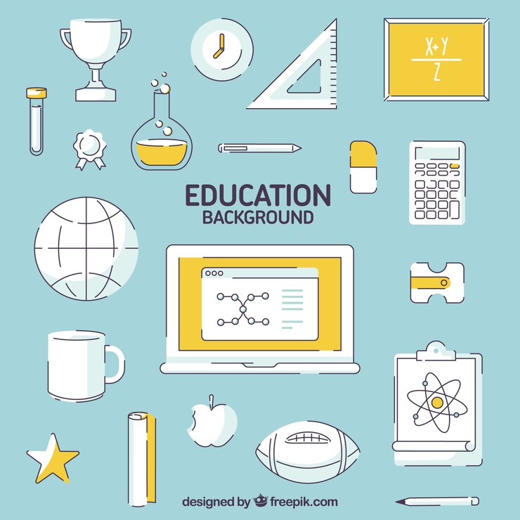 Vector gratuito fondo de elementos de educación