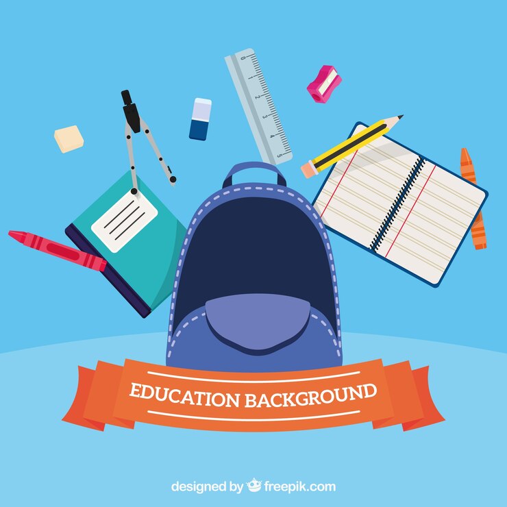 Vector gratuito fondo de elementos de education en estilo plano