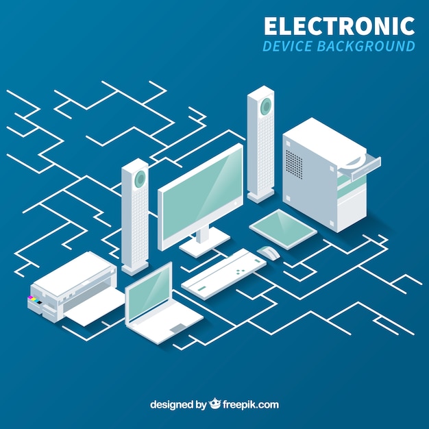 Fondo con elementos electrónicos