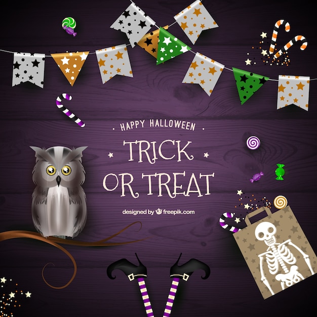 Vector gratuito fondo con elementos para halloween