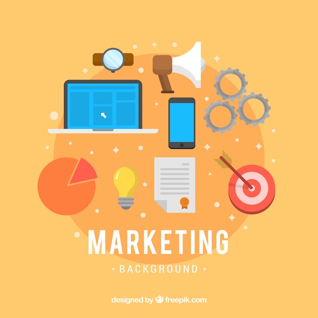Fondo de elementos de marketing