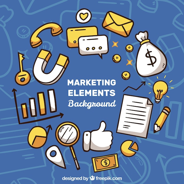 Fondo de elementos de marketing