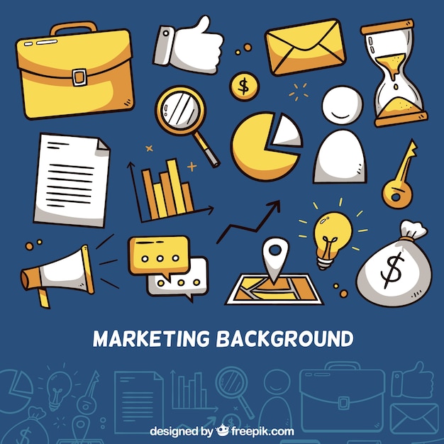 Fondo de elementos de marketing