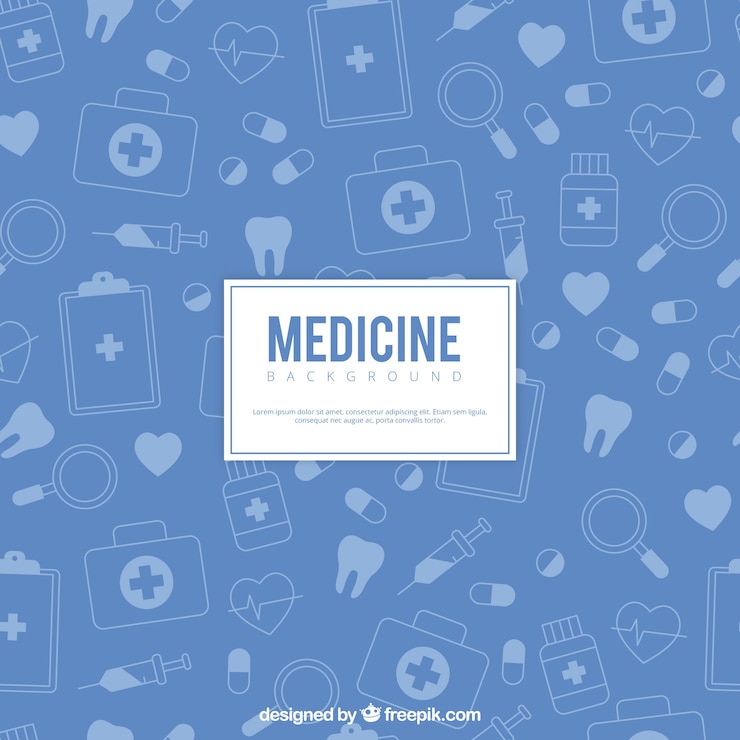 Vector gratuito fondo de elementos de medicina en estilo plano