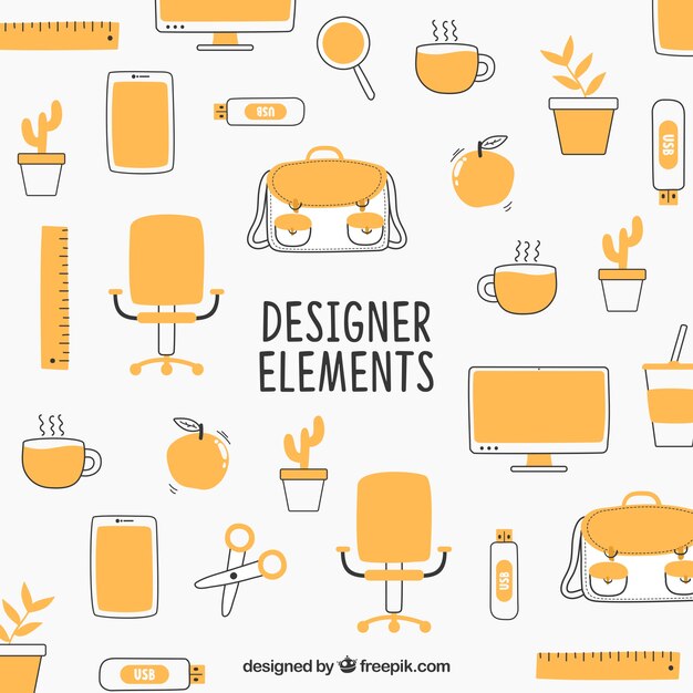 Fondo de elementos planos de diseño