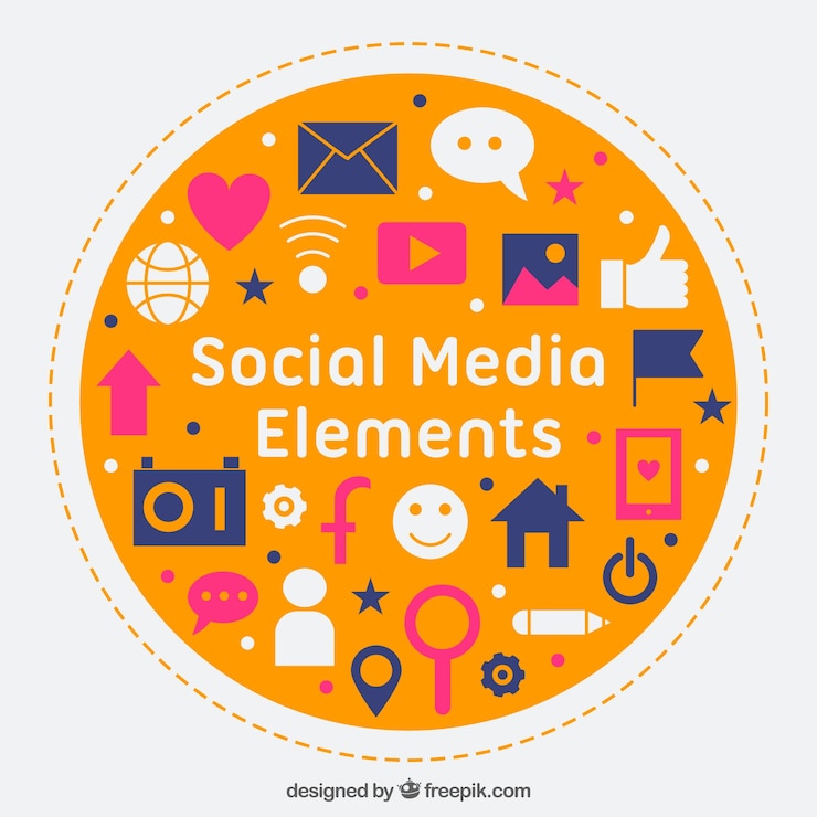 Vector gratuito fondo de elementos de redes sociales