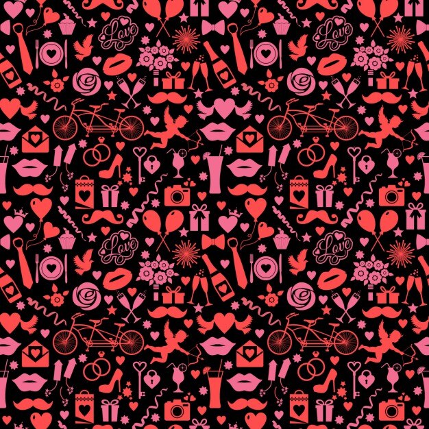 Fondo con elementos románticos