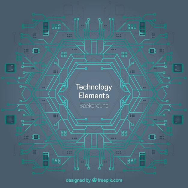 Fondo de elementos de tecnología abstractos