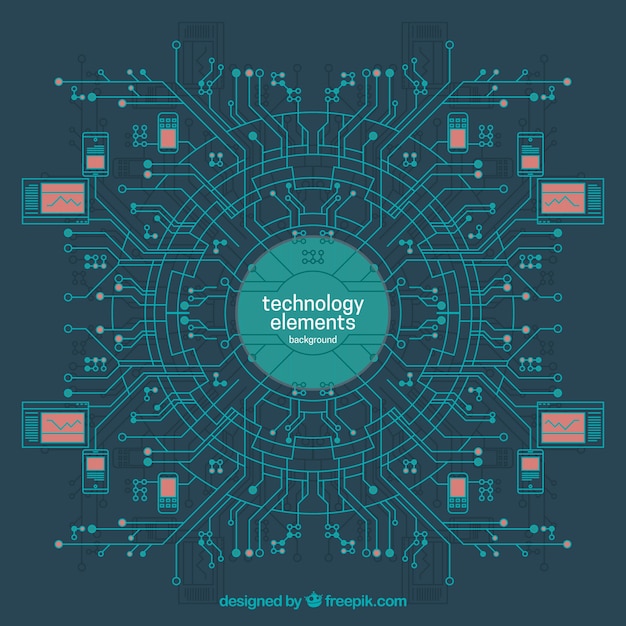 Fondo de elementos de tecnología abstractos