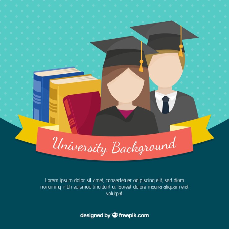 Vector gratuito fondo de elementos de universidad en estilo plano