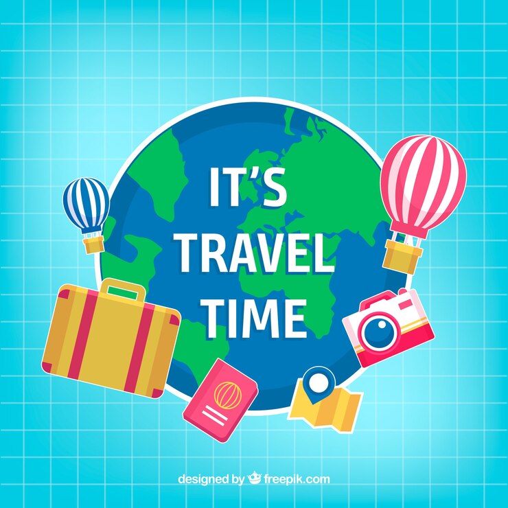 Vector gratuito fondo de elementos de viaje en estilo plano