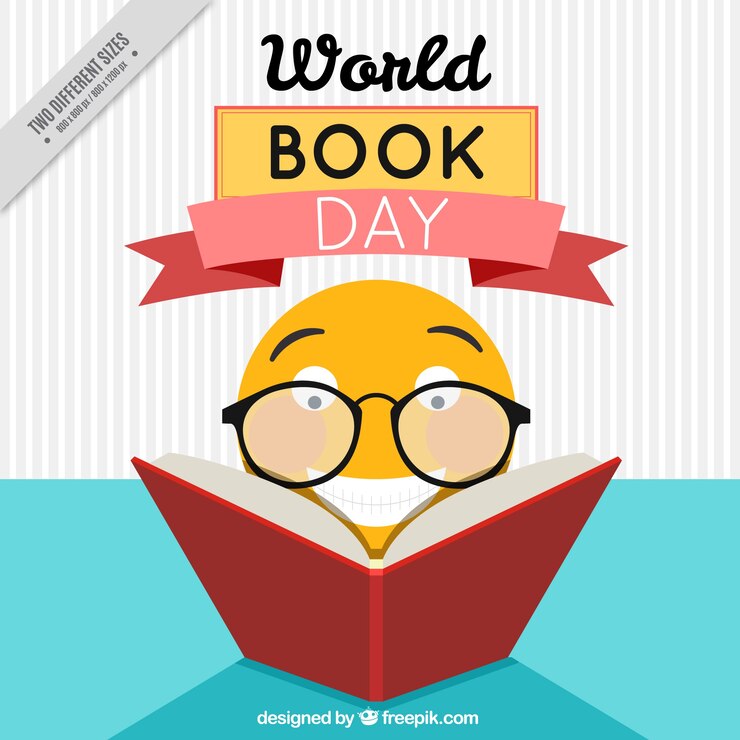Vector gratuito fondo de emoticono leyendo un libro 