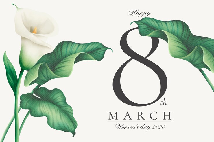 Vector gratuito fondo encantador día de la mujer con lirios blancos