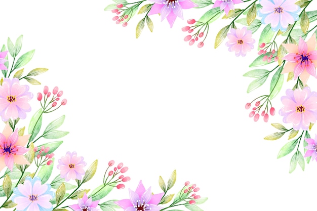 Fondo encantador de flores acuarela