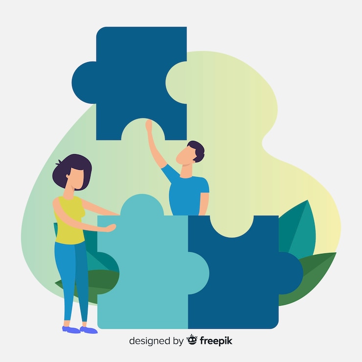 Vector gratuito fondo equipo conectando puzzle