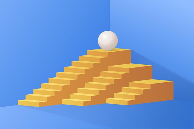 El fondo de las escaleras en gradiente 3D