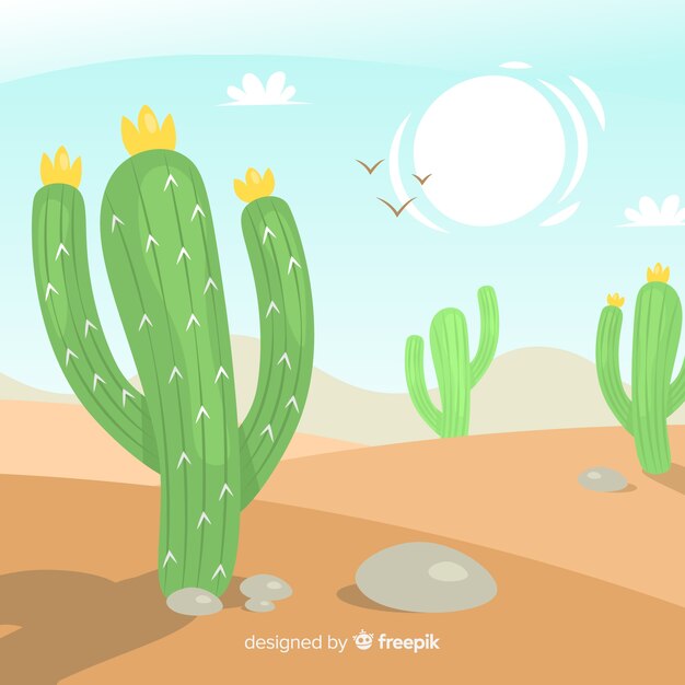Fondo escena desierto dibujada a mano