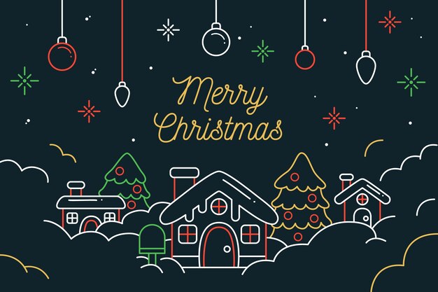 Fondo de escena de Navidad en estilo de contorno