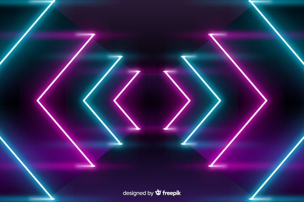 Fondo de luces de neón vector gratuito