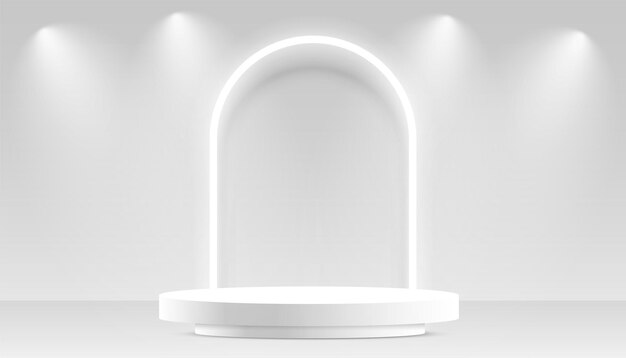fondo de escenario de pedestal 3D vacío para la promoción del producto con efecto de luz